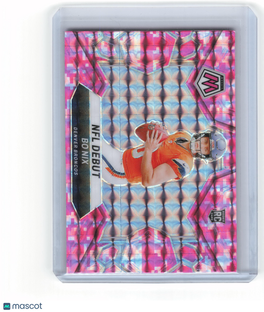 2023 Panini Mosaic Football Bo Nix RC Camo Pink #271 Near Mint