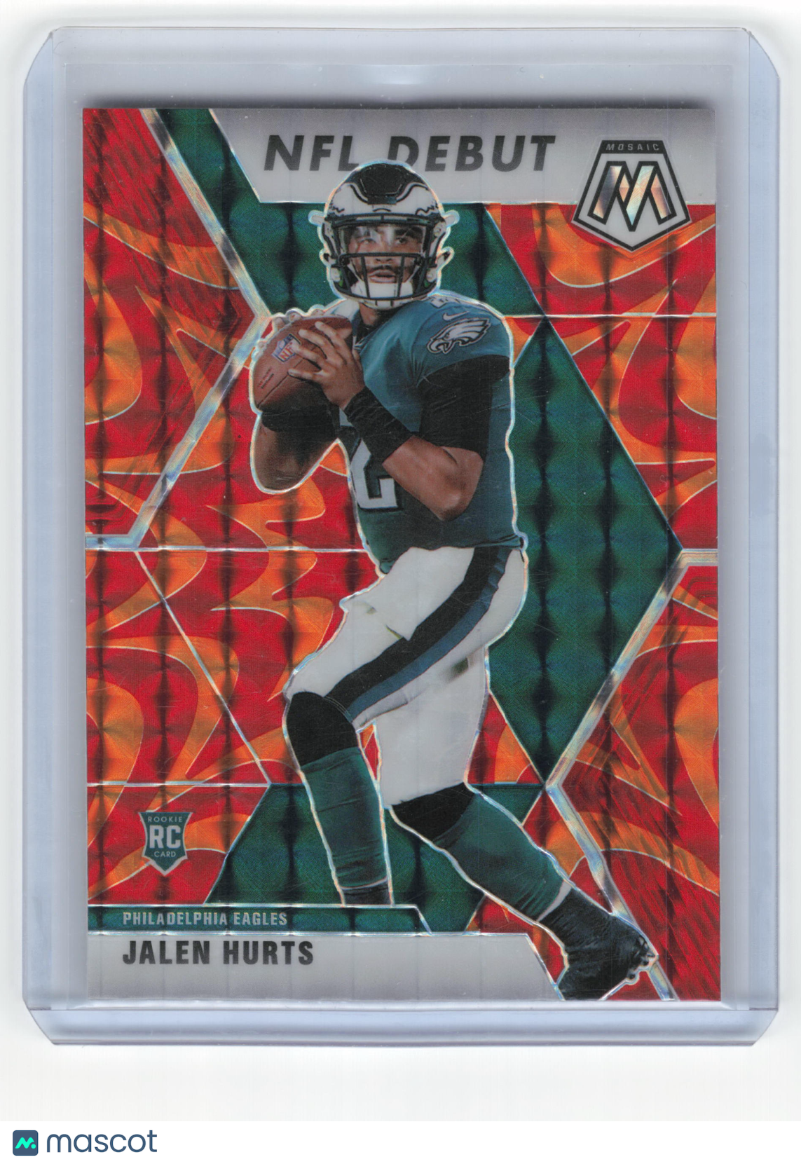 2020 Panini Mosaic Prizm Football Jalen Hurts RC Reactive Orange #265 Near Mint