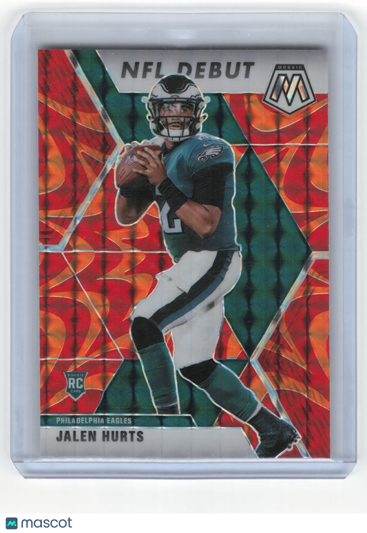 2020 Panini Mosaic Prizm Football Jalen Hurts RC Reactive Orange #265 Near Mint