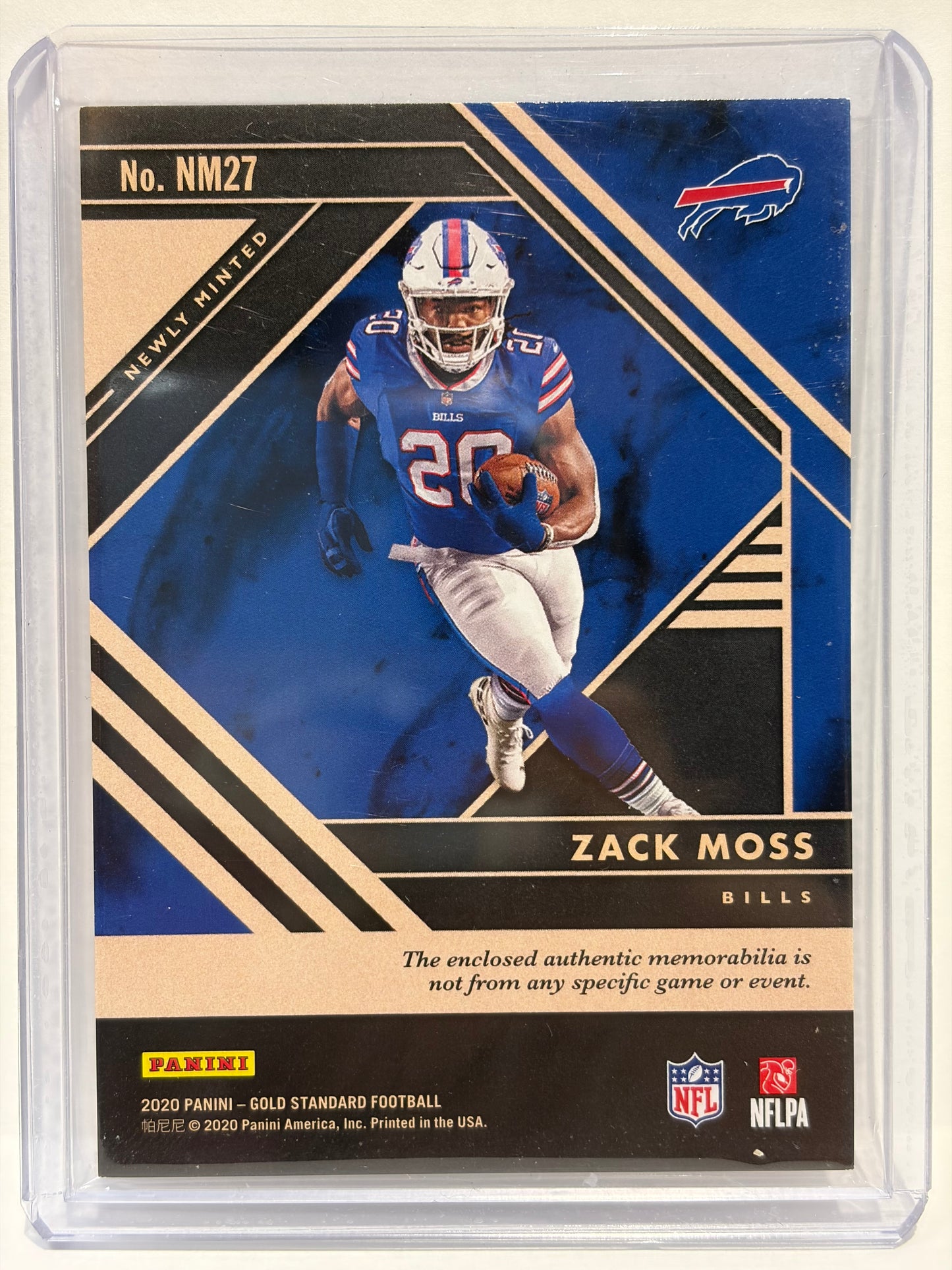 2020 Panini Gold Standard Newly Minted Football Zack Moss 22/49 Patch #NM27 NM