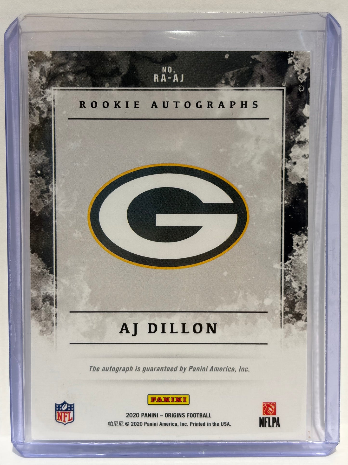 2020 Panini Origins Football AJ Dillon Autograph RC #RA-AJ Near Mint