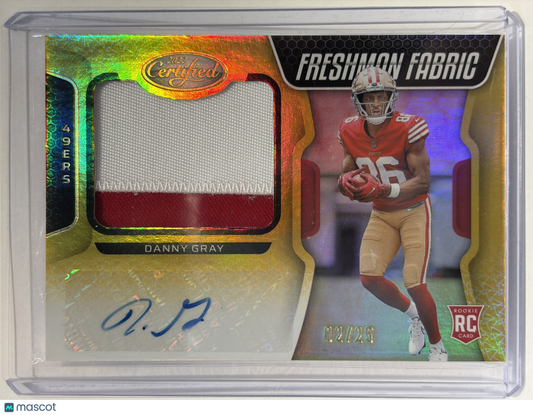 2022 Panini Certified Football Danny Gray Auto 02/25 Patch RC Mirror Gold #235