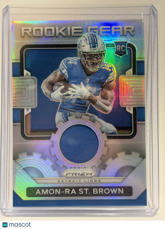 2021 Panini Prizm Rookie Gear Football Amon-Ra St. Brown Patch RC Silver #RG-28