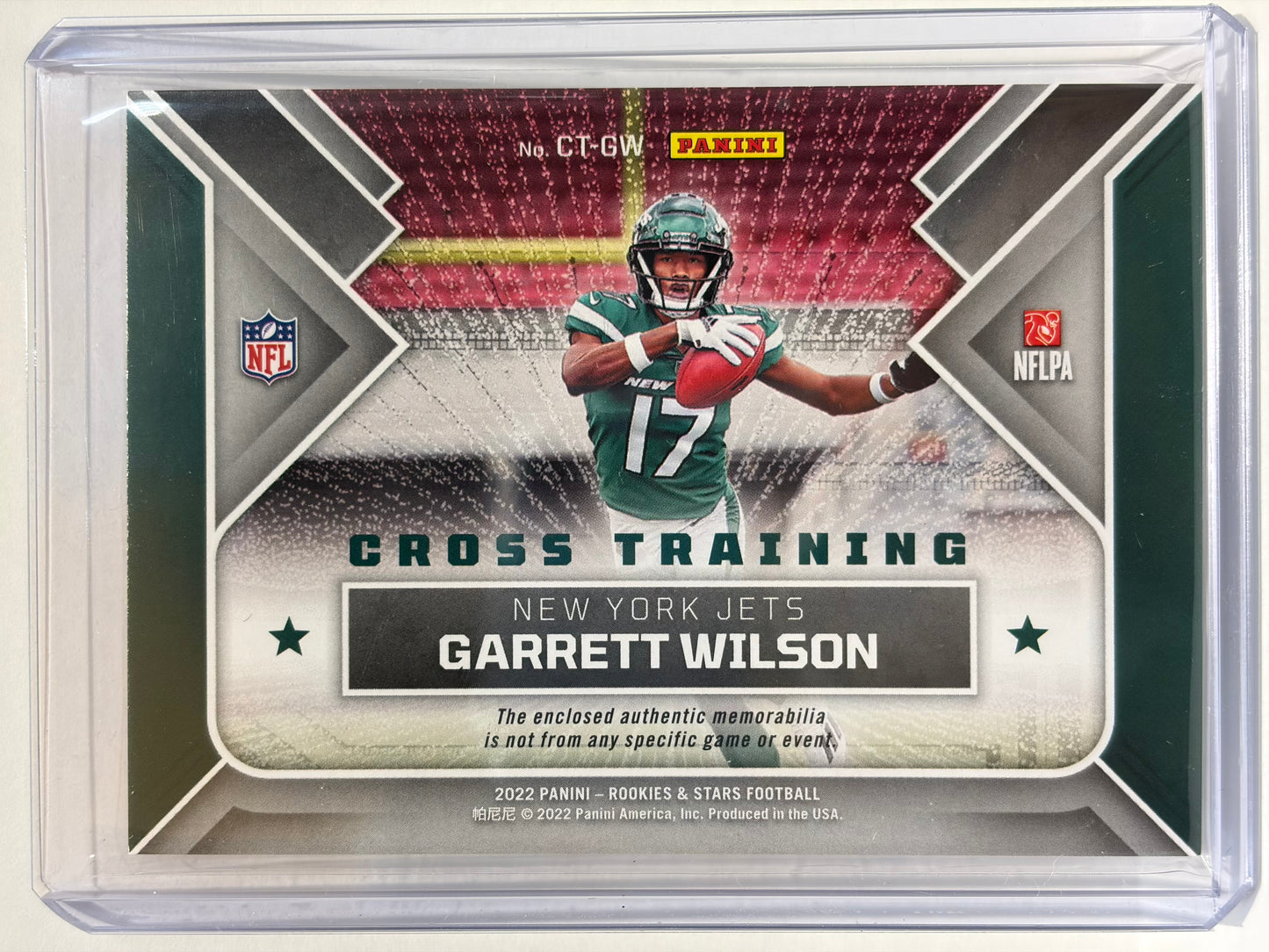 2022 Panini Rookies & Stars Football Garrett Wilson Patch 160/249 RC #CT-GW NM