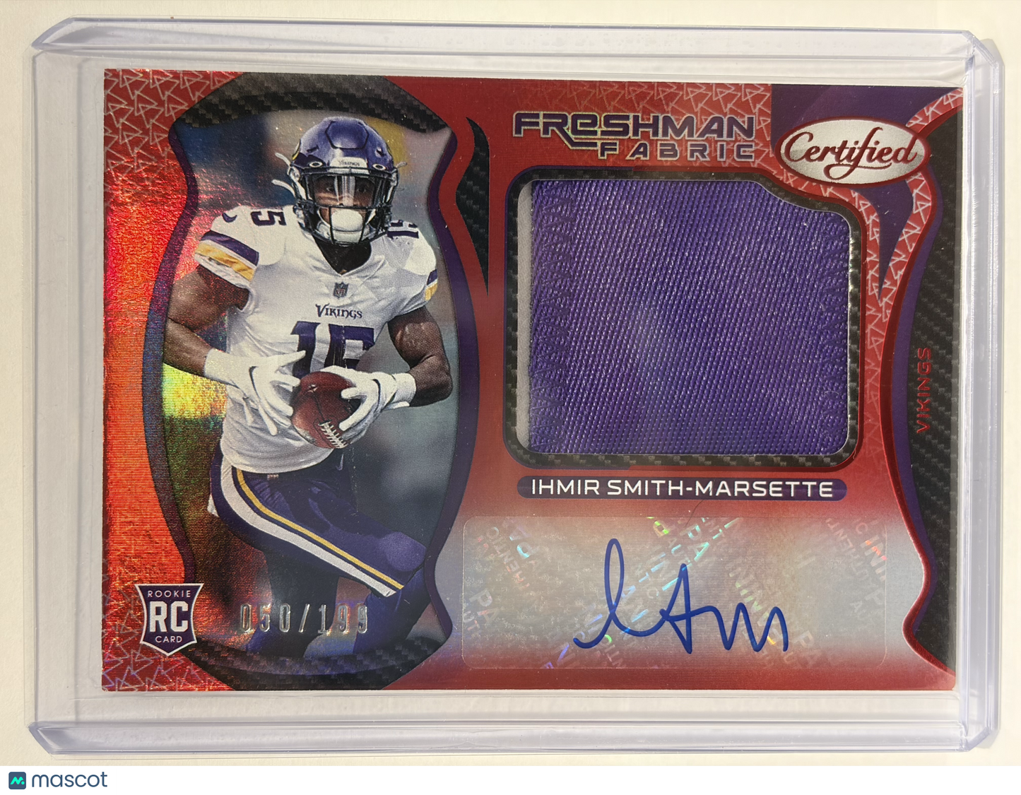 2021 Panini Certified Ihmir Smith-Marsette 050/199 Auto Patch RC Mirror Red #242