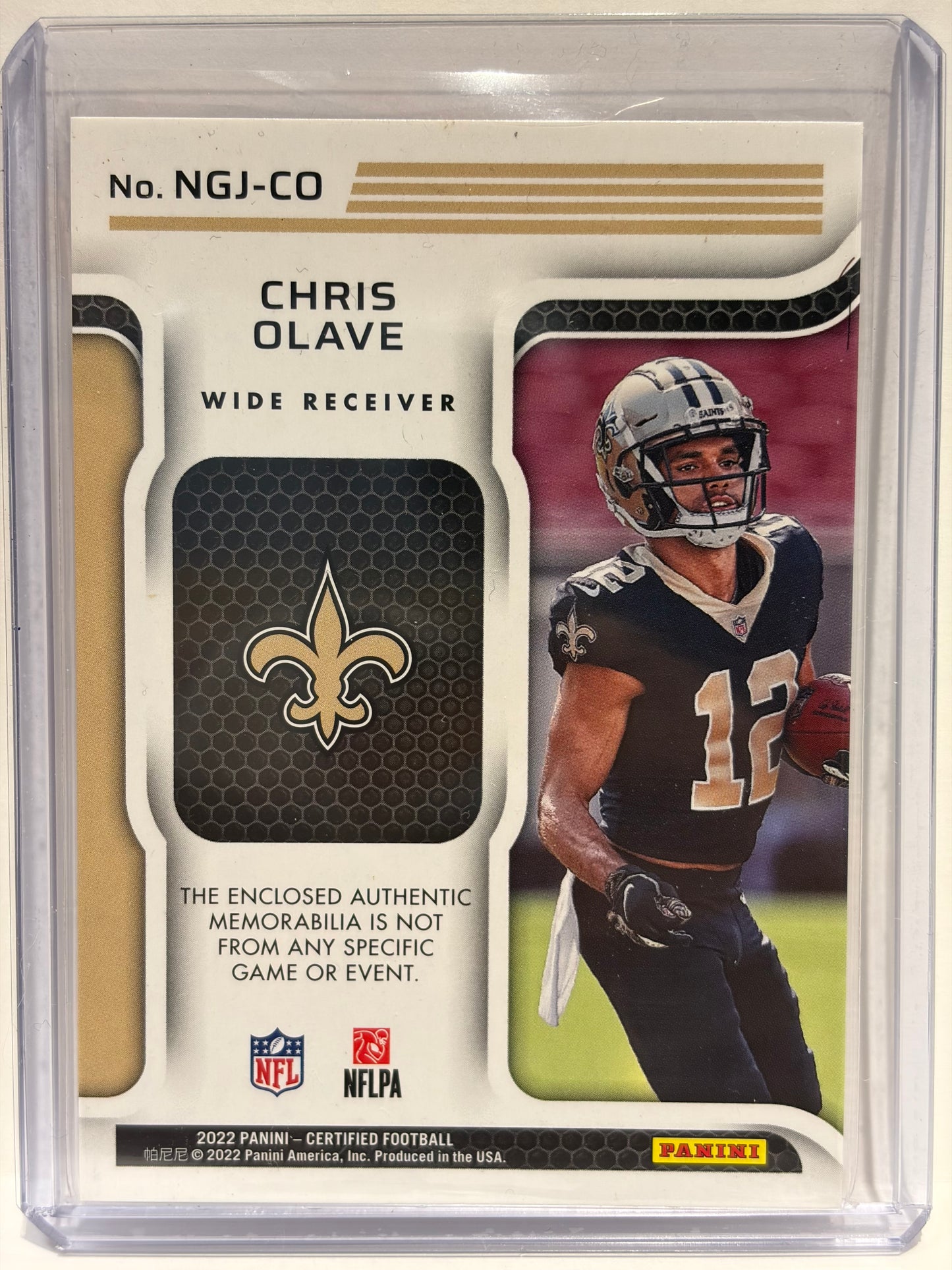 2022 Panini Certified New Generation Chris Olave Patch 12/30 RC Red FOTL #NGJ-CO