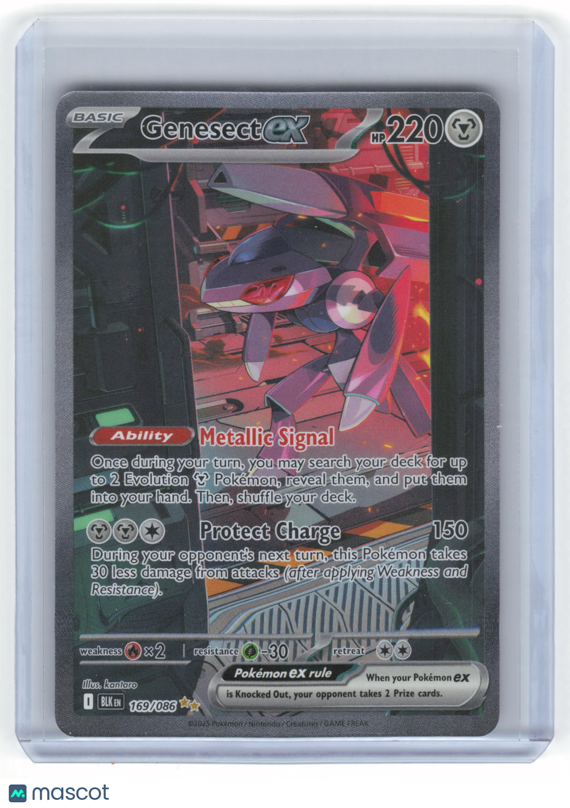 2025 Pokemon Genesect EX Black Bolt Special Illustration Rare Foil #169/86 NM