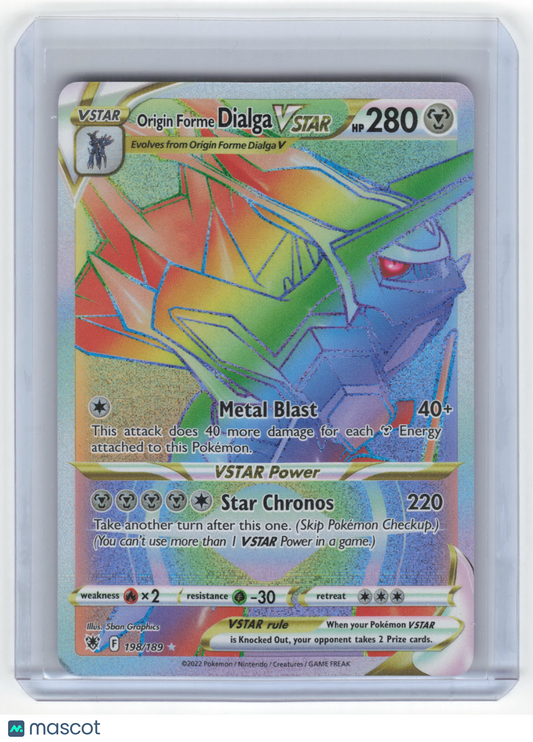 2022 Pokemon Origin Forme Dialga VSTAR Astral Radiance Secret Rare #198/189 NM