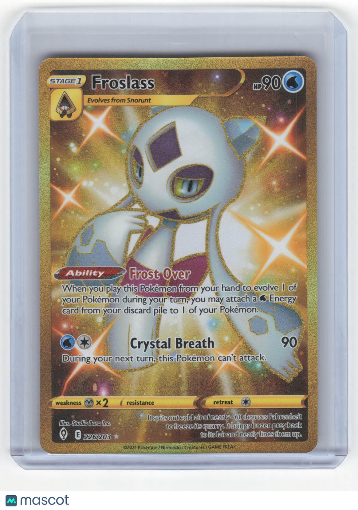 2021 Pokemon Froslass Evolving Skies Hyper Rare Gold #226/203 Near Mint