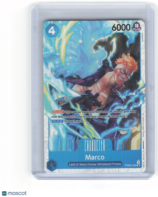 2025 One Piece Card Game Marco The Best Vol.2 Super Rare Foil #PRB02-008