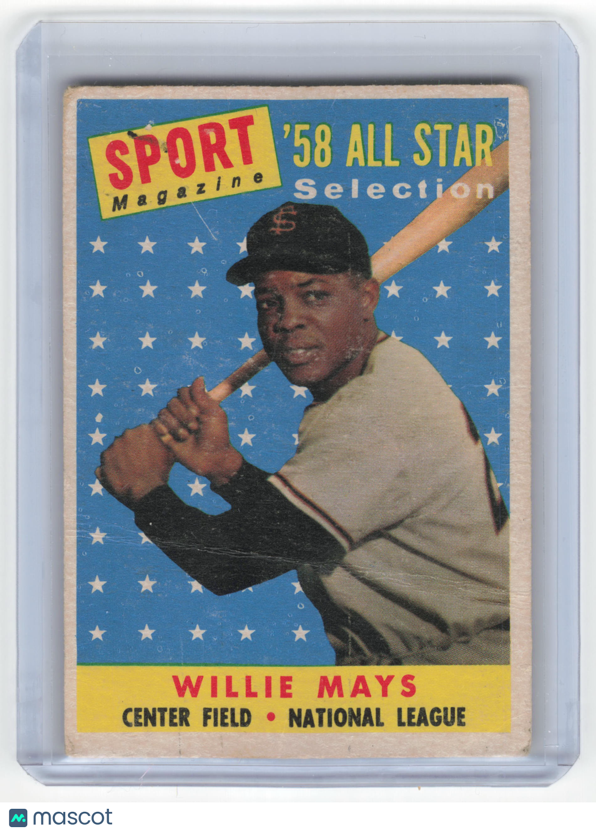 1958 Topps SPORT Magazine All-Star Selection Baseball Willie Mays #486