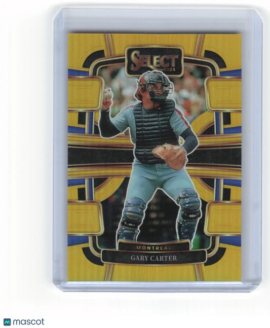 2024 Panini Select Baseball Gary Carter 09/10 Gold Prizm #65 Near Mint