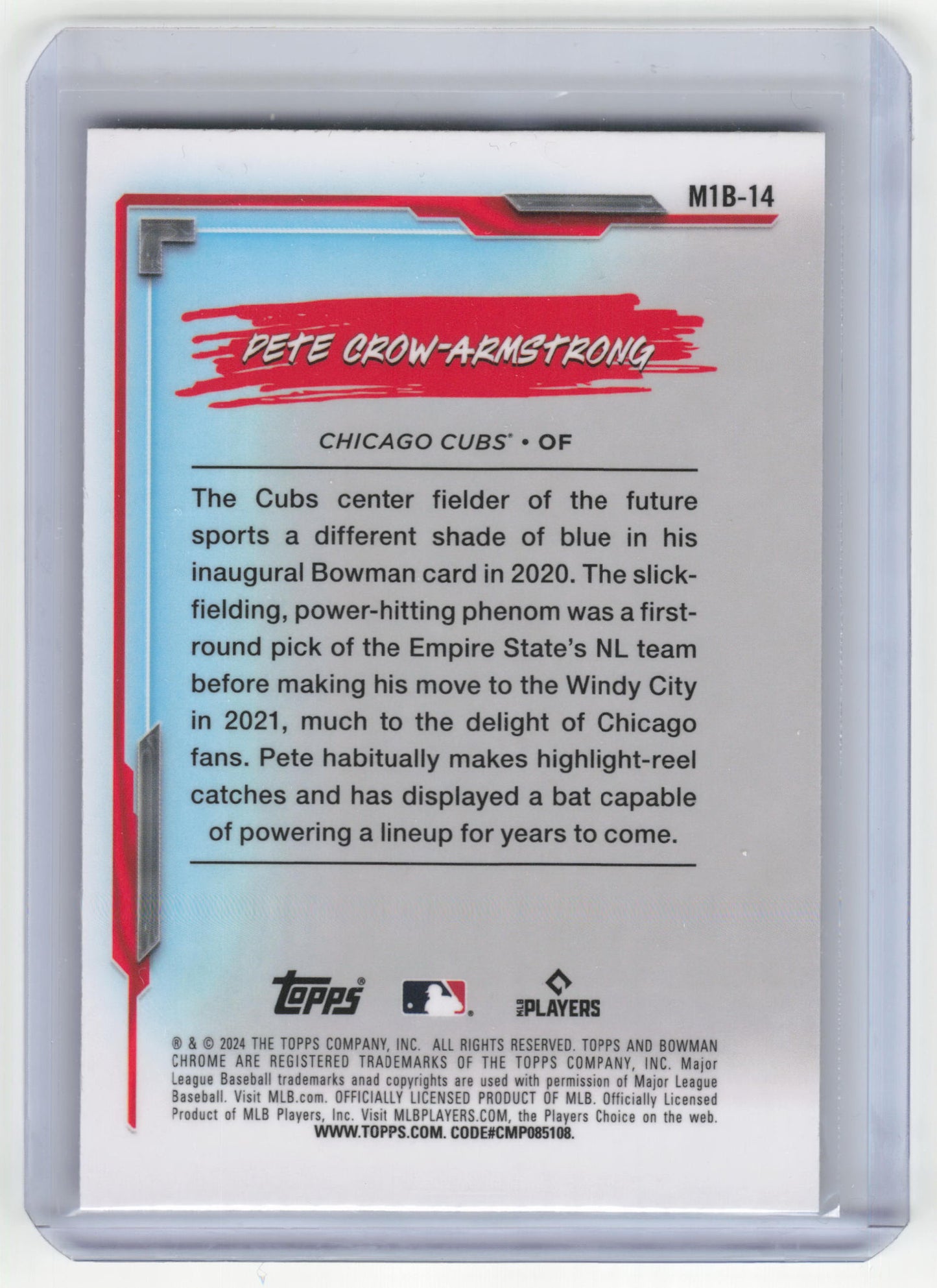 2024 Topps Bowman Chrome My 1st Bowman Baseball Pete Crow-Armstrong RC #M1B-14