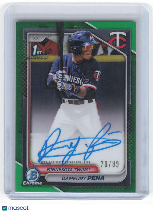 2024 Bowman Chrome Prospect Auto Dameury Pena 70/99 Green Refractor #CPA-DPE