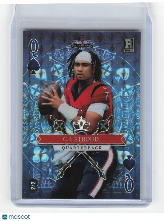2023 Wild Card 5 Card Draw Stacked Deck C.J. Stroud 2/2 Blue Prism #3D-CS NM