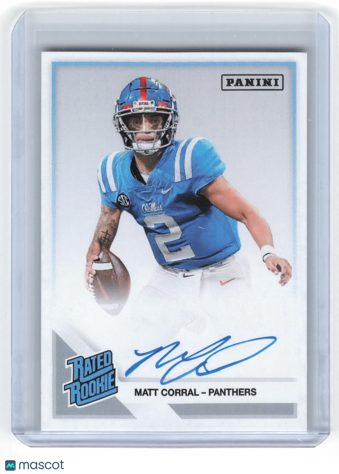 2022 Panini Rookie Premiere Autographs Football Matt Corral Autograph Near Mint