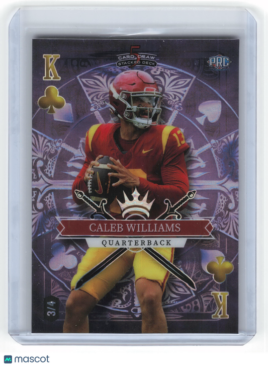 2023 Wild Card 5 Card Draw Stacked Deck Caleb Williams 3/4 Purple Stealth #SD-CW