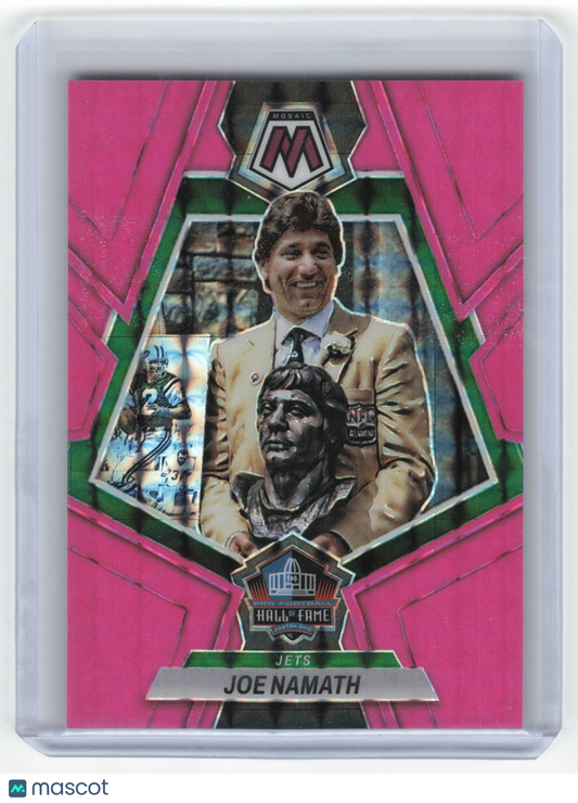 2023 Panini Mosaic Football Joe Namath 01/10 Camo Pink #272 Near Mint