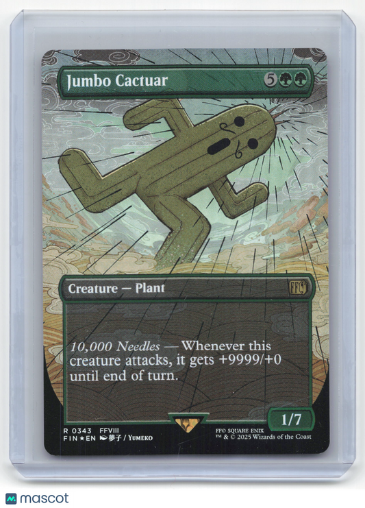2025 Magic: The Gathering Jumbo Cactuar Final Fantasy Rare Foil #343 Borderless