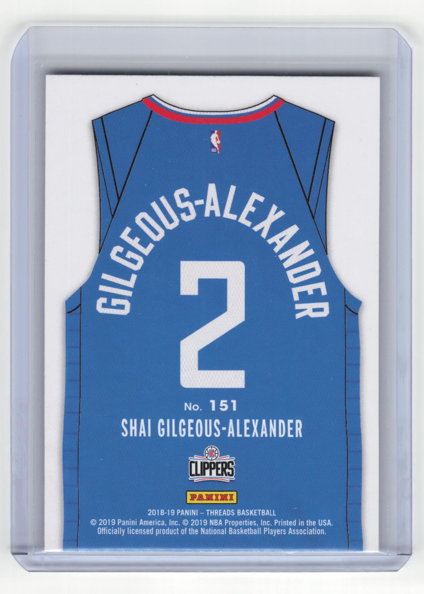 2019 2018-19 Panini Threads Basketball Shai Gilgeous-Alexander RC Dazzle #151 NM
