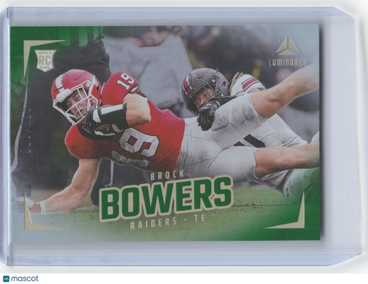 2024 Panini Luminance Football Brock Bowers 058/100 RC Green #186 Near Mint