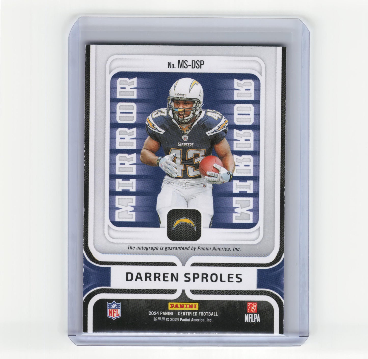 2024 Panini Certified Mirror Football Darren Sproles Auto 23/25 Teal #MS-DSP NM