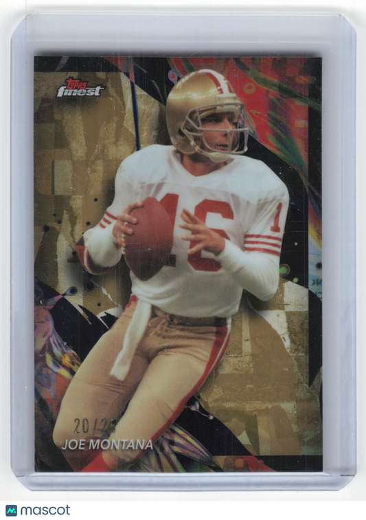 2024 Topps Finest Football Joe Montana Gold Refractor #148 Near Mint