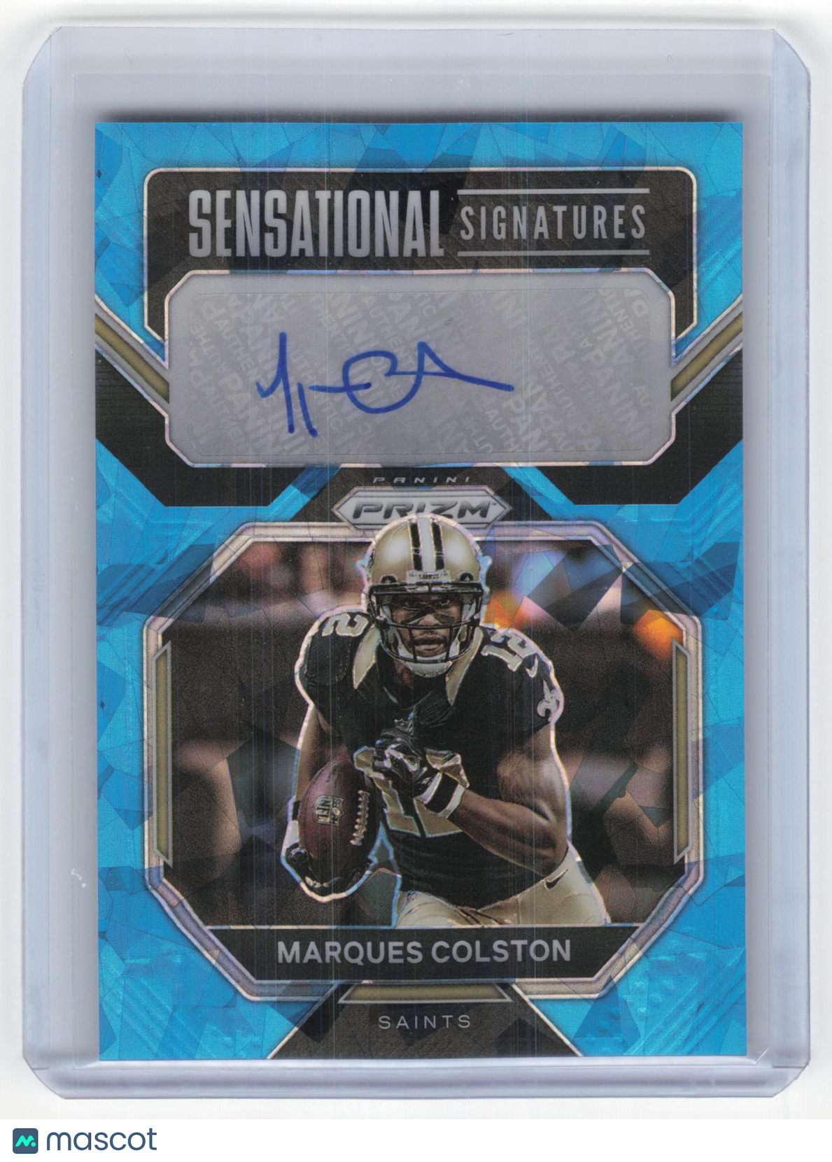 2023 Panini Prizm Sensational Signatures Marques Colston 94/99 Blue Ice #SS-MC