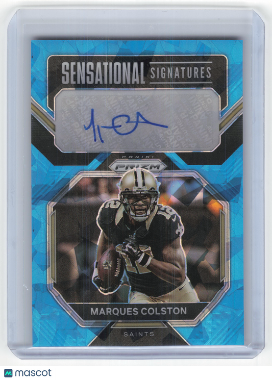2023 Panini Prizm Sensational Signatures Marques Colston 94/99 Blue Ice #SS-MC