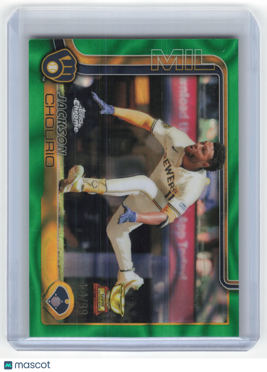 2025 Topps Chrome Baseball Jackson Chourio 14/99 Green Lava #262 Near Mint