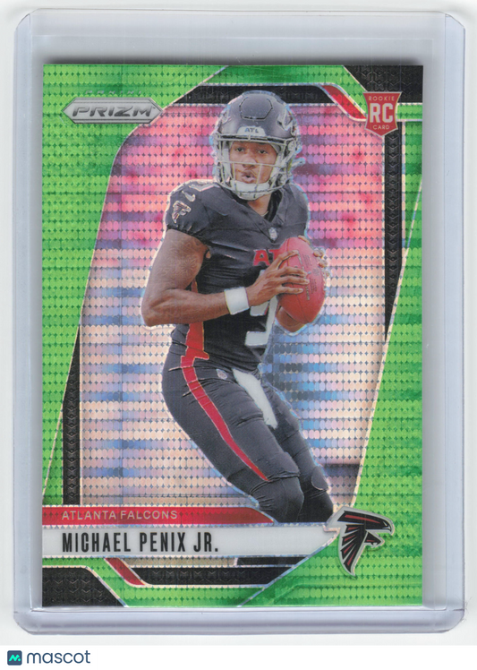 2024 Panini Prizm Football Michael Penix Jr. RC Neon Green Pulsar #378 Near Mint