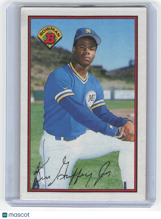 Topps 1989 Bowman Baseball Ken Griffey Jr. Autograph #220 Very Good