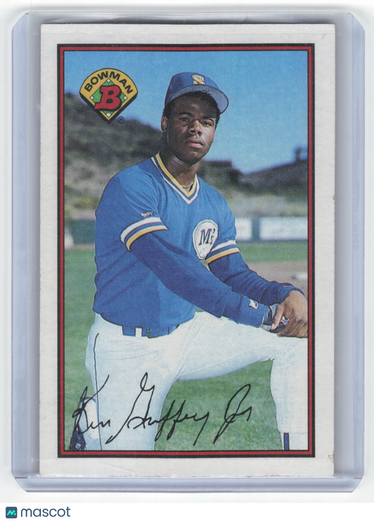 Topps 1989 Bowman Baseball Ken Griffey Jr. Autograph #220 Very Good