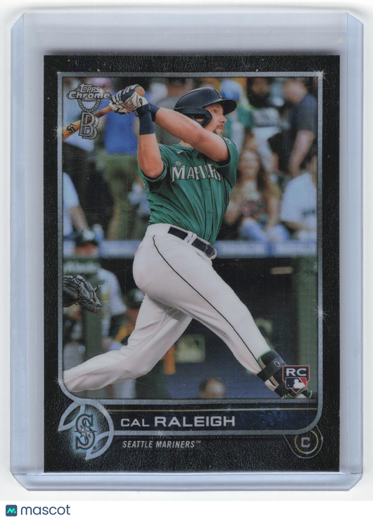 2022 Topps Chrome Baseball Cal Raleigh RC Black Refractor #149 Near Mint