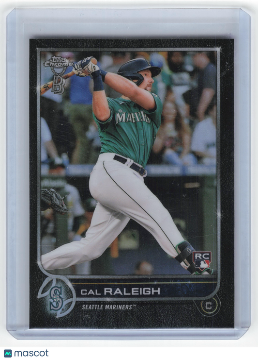 2022 Topps Chrome Baseball Cal Raleigh RC Black Refractor #149 Near Mint