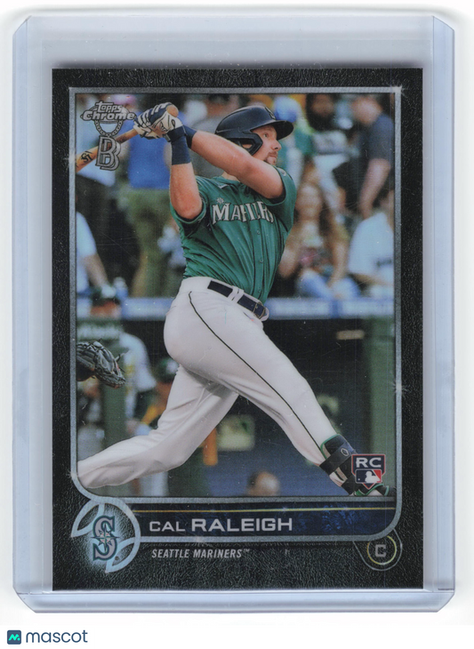 2022 Topps Chrome Baseball Cal Raleigh RC Black Refractor #149 Near Mint