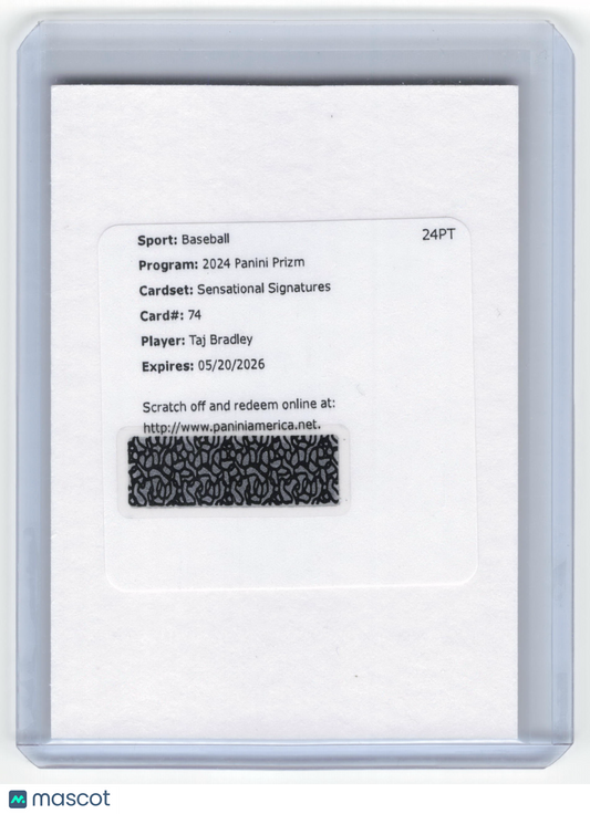 2024 Panini Prizm Sensational Signatures Taj Bradley Auto Redemption Card #74