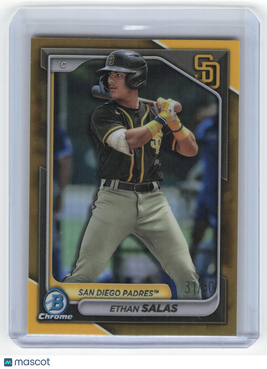 Topps 2024 Bowman Chrome Baseball Ethan Salas 31/50 Gold #BCP-102 Near Mint