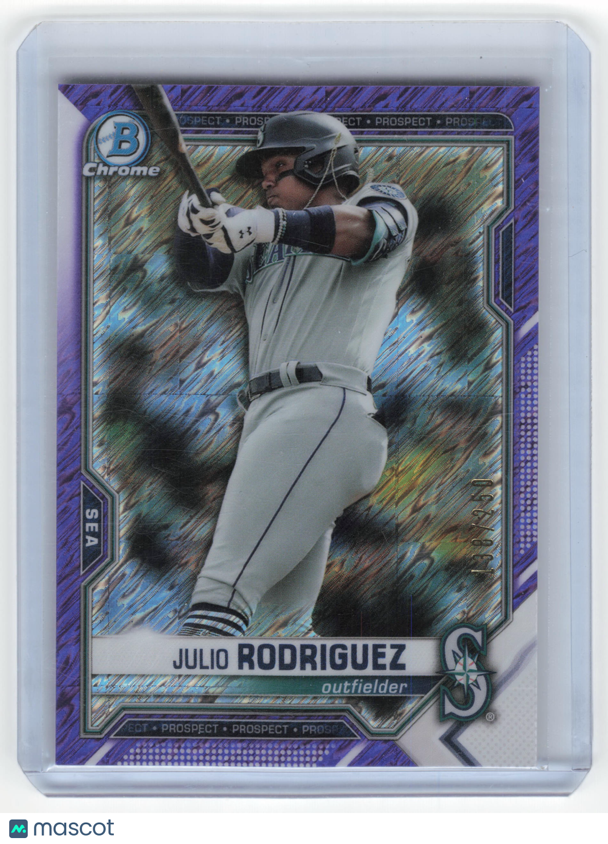 2021 Bowman Chrome Prospects Julio Rodriguez 138/250 Purple Shimmer #BCP-231 NM