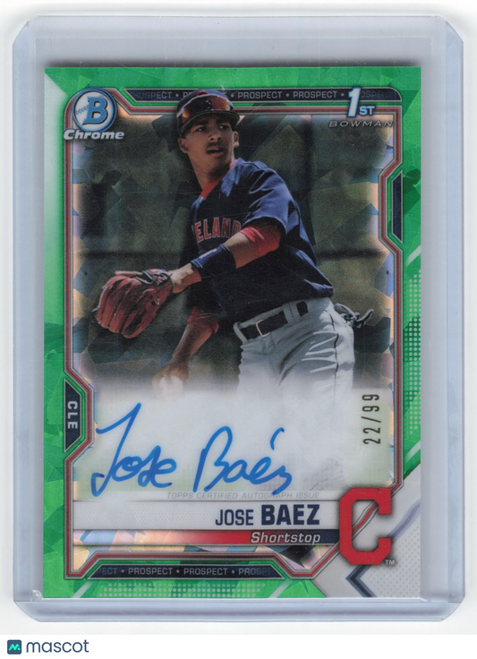 2021 Topps Bowman Chrome Jose Baez Auto 22/99 Green Atomic #CPA-JB Near Mint