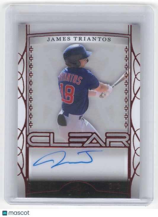 2022 Leaf Clear Baseball James Triantos Autograph Red Foil #CA-JT1 Near Mint