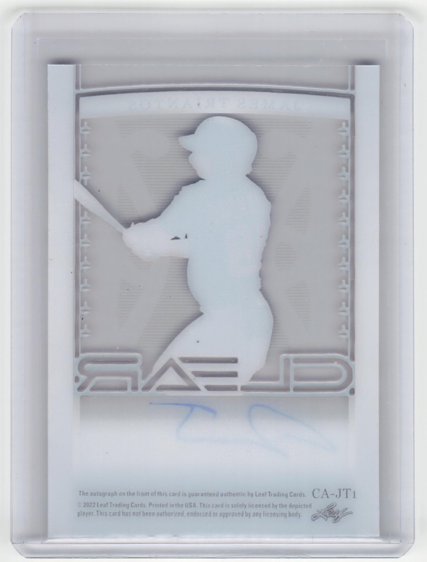 2022 Leaf Clear Baseball James Triantos Autograph Red Foil #CA-JT1 Near Mint