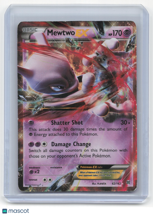 2015 Pokemon Mewtwo EX BREAKthrough Rare Holo #62/162 Lightly Played