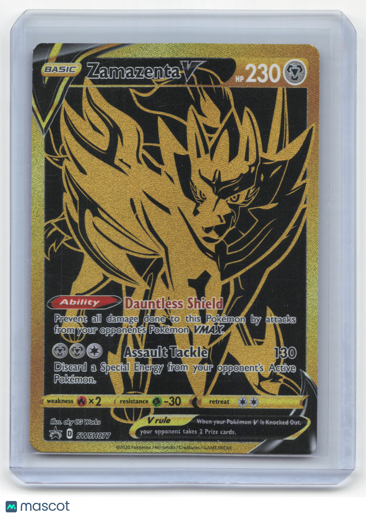 2020 Pokemon Zamazenta V SWSH Black Star Promo Holo #SWSH077 Near Mint