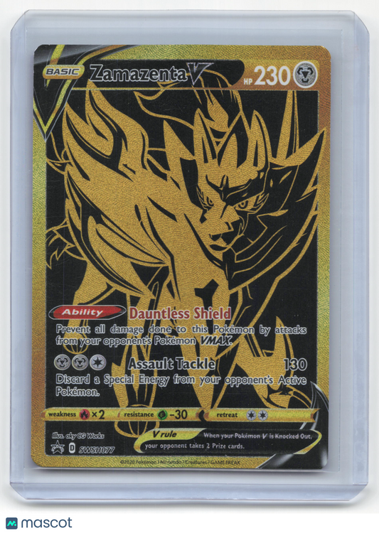 2020 Pokemon Zamazenta V SWSH Black Star Promo Holo #SWSH077 Near Mint