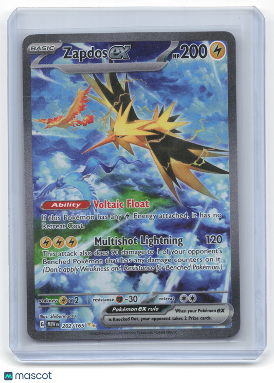 2023 Zapdos EX Pokemon 151 Secret Rare Holo #202/165 Near Mint