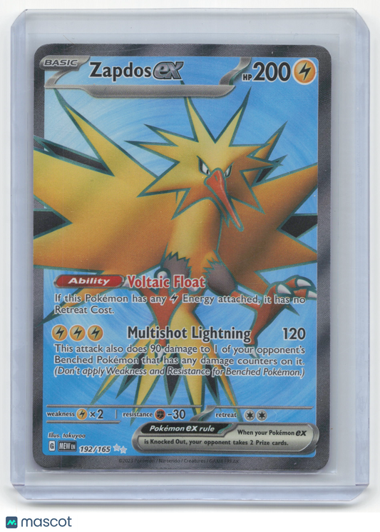 2023 Zapdos EX Pokemon 151 Secret Rare Holo #192/165 Near Mint