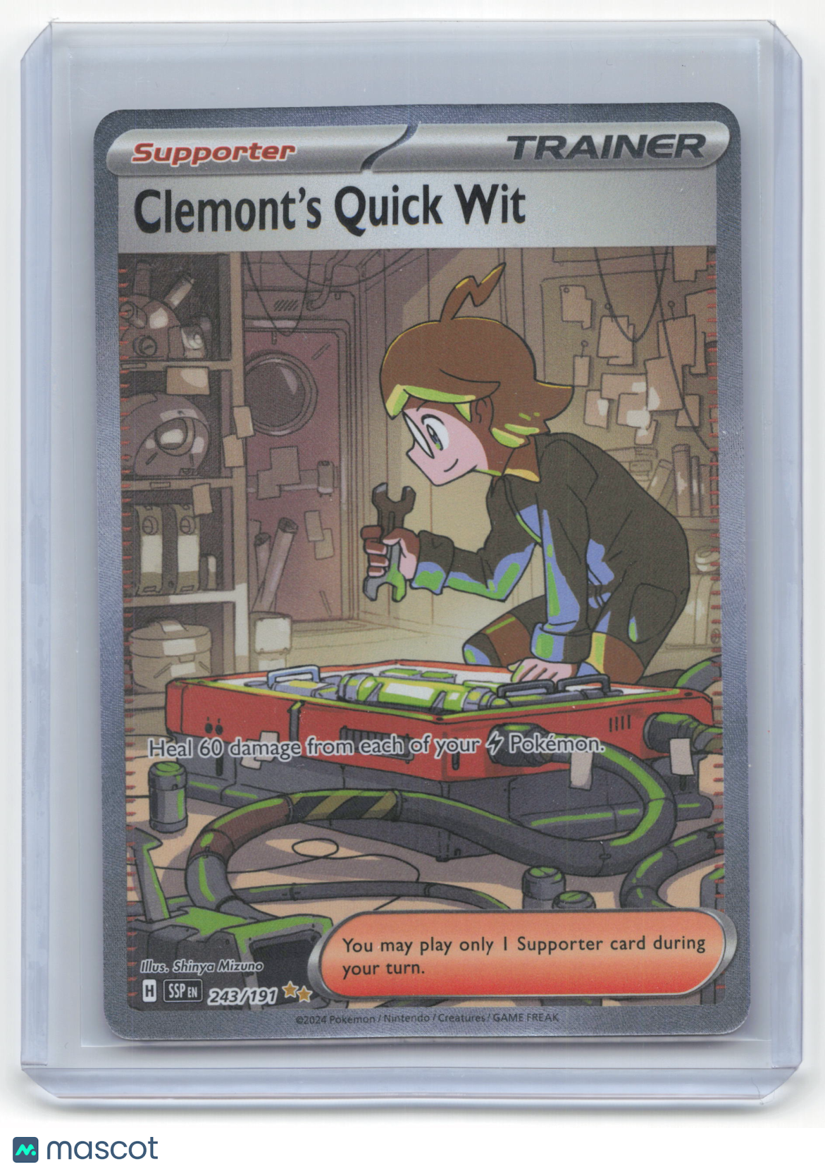 2024 Pokemon Clemont's Quick Wit Surging Sparks SIR Foil #243/191