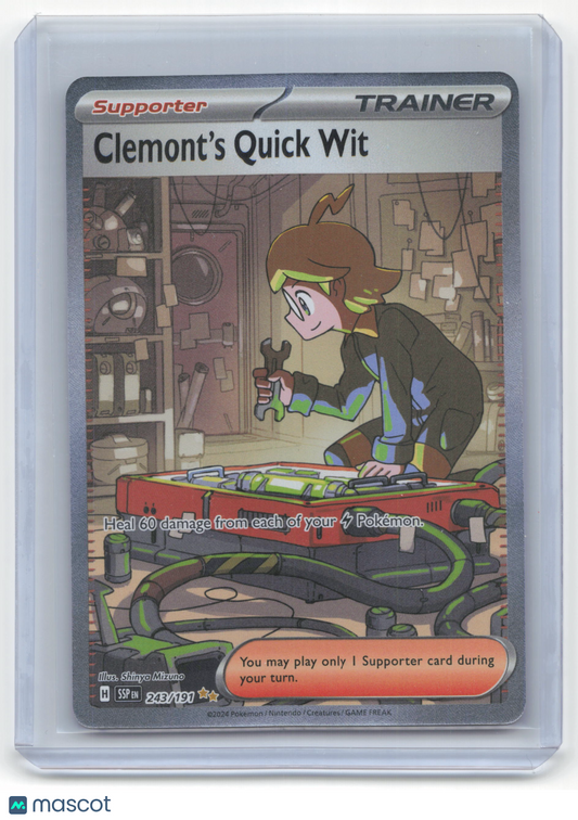 2024 Pokemon Clemont's Quick Wit Surging Sparks SIR Foil #243/191