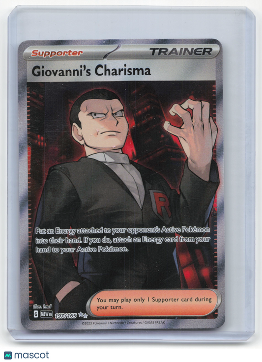 2023 Pokemon Giovanni's Charisma Paradox Rift Ultra Rare Holo #197/165 Near Mint